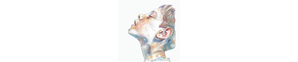 טיפול הומאופתי בשקד שלישי, איור של ילד עם קושי נשימתי בשל שקד שלישי.