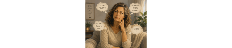 איור של אישה בגיל המעבר ושאלת כמה זמן נמשכים התסמינים – הומאופתיה קלאסית כתמיכה במעבר